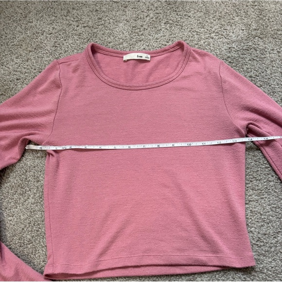 ARITZIA WILFRED FREE cropped Long Sleeve shirt women’s small pink - Picture 11 of 12